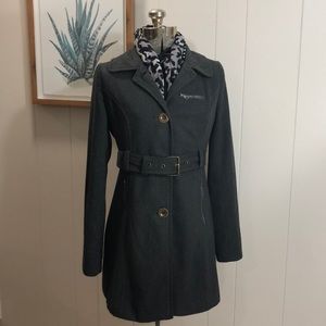 Tulle Small Gray Military Inspired Peacoat